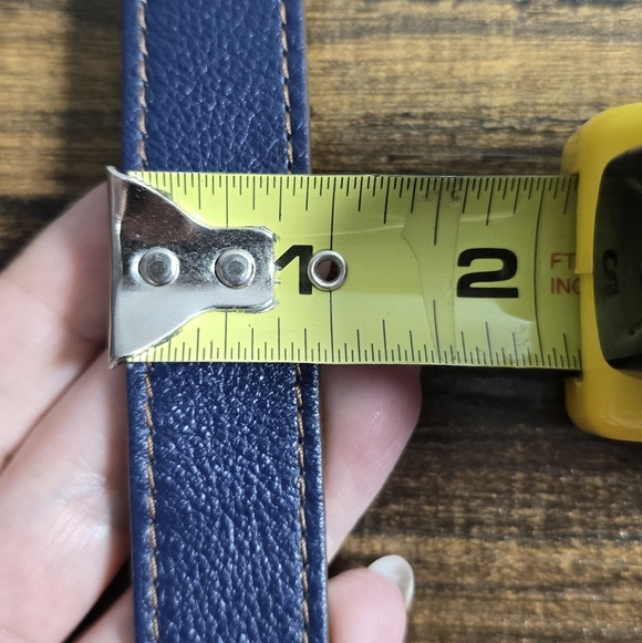 Brighton Vintage Navy Leather Crossbody Bag Embossed Detail & Adjustable Strap - Picture 15 of 16